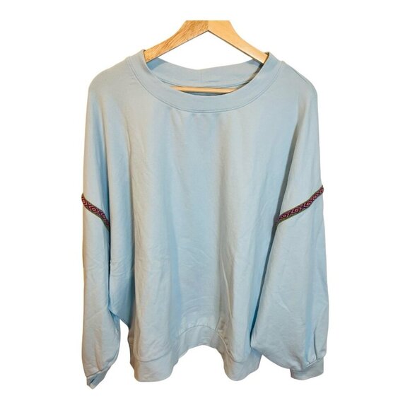Pitusa Inca Pullover Sweatshirt Size Standard (M/L) Oversized Blue Pima Cotton - Picture 3 of 9